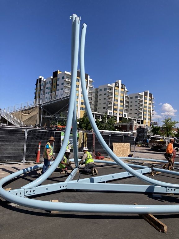 Nuggets Event Center installation picture